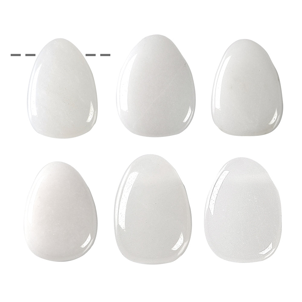 Trommelstein Schneequarz gebohrt