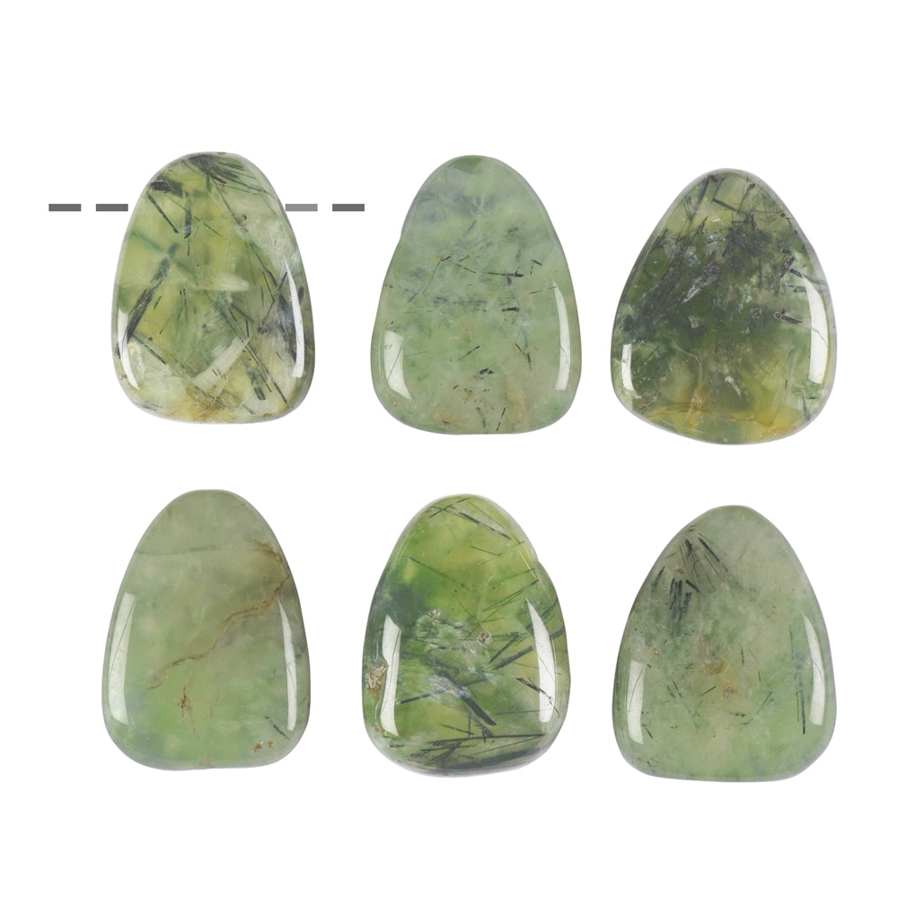 Trommelstein Prehnit gebohrt