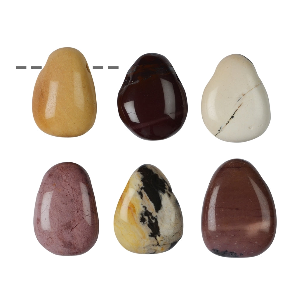 Trommelstein Mookait gebohrt