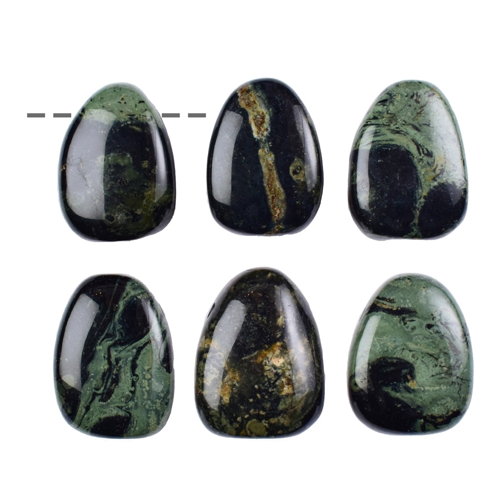 Gelassenheit – Rhyolith (Kabamba) Trommelstein gebohrt 2,5–3,4 cm (Ø 2,2 mm)