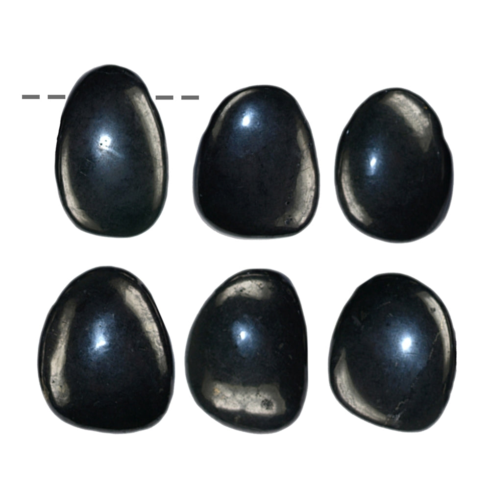 Trommelstein Schungit gebohrt