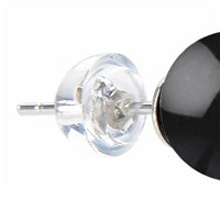 Ohrstecker Onyx (gef.), Kugel, 8 mm, rhodiniert 925 Silber