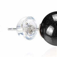 Ohrstecker Hämatit (natur), Kugel, 8 mm, rhodiniert 925 Silber