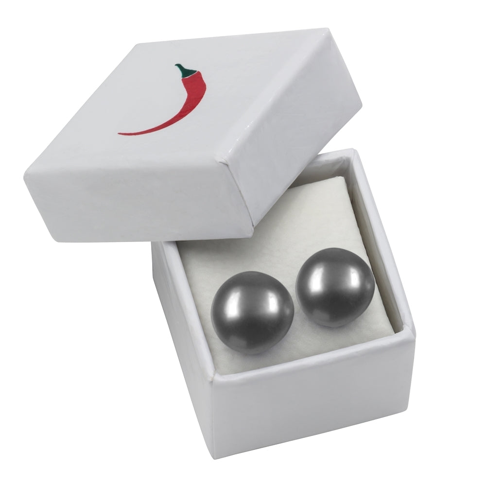 Ohrstecker Perle silbergrau (gef.), Kugel 8 mm, 925 Silber