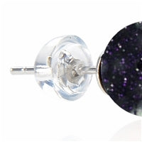 Ohrstecker Goldfluß violett (synth. Glas), Kugel, 8 mm, rhodiniert 925 Silber