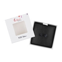 Erdung – Lava Ohrstecker Kugel 6 mm – 925er Silber, rhodiniert