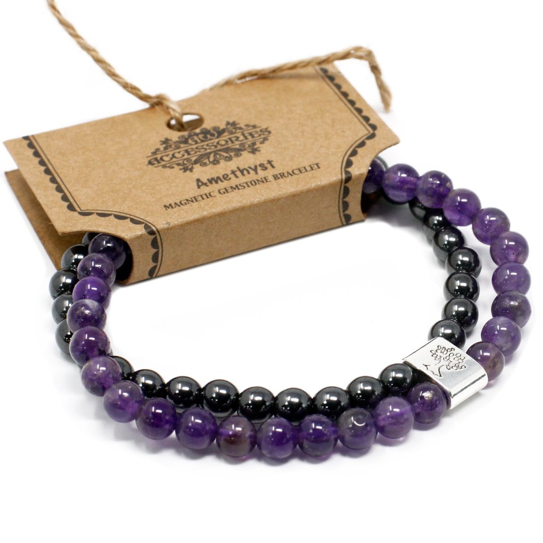 Magnetisches Edelsteinarmband - Amethyst