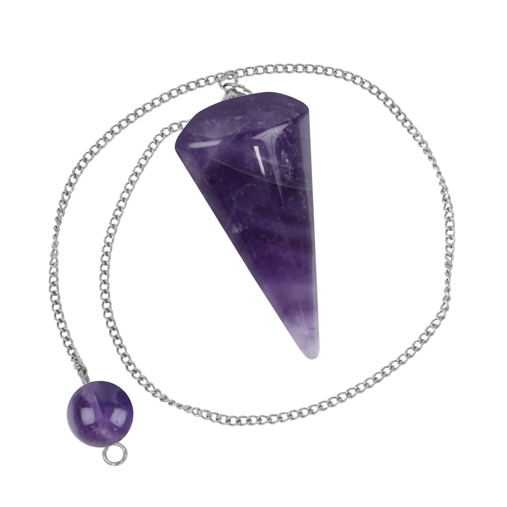 Aufmerksamkeit – Pendel - Amethyst mit Kette & Pendel-Tafel