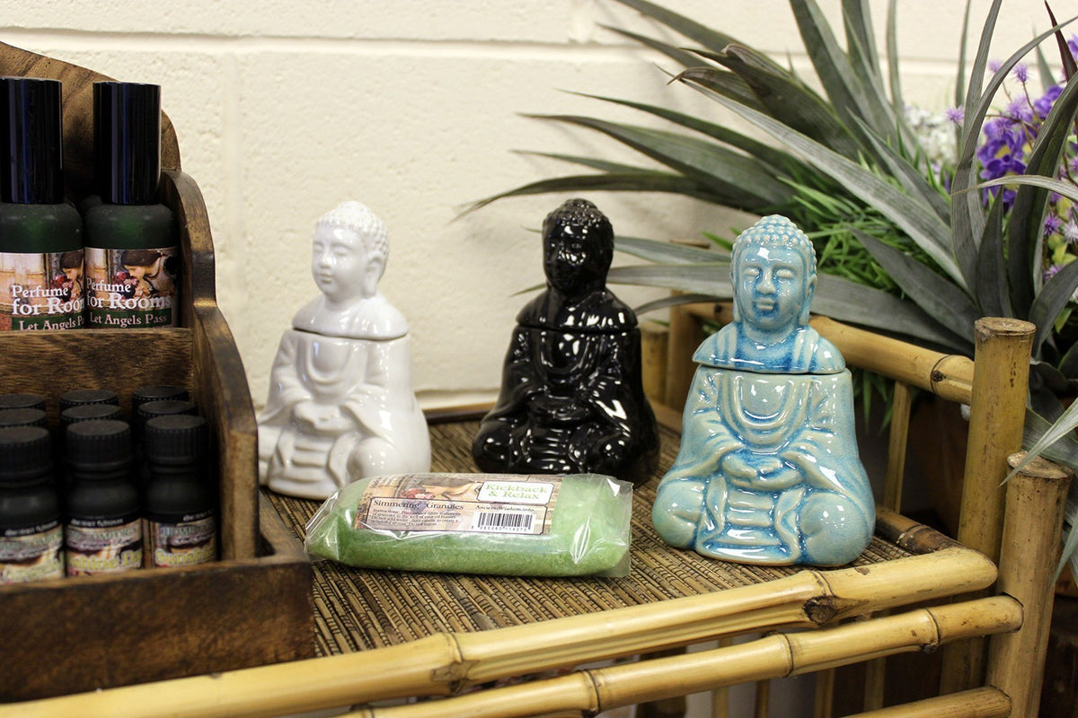 Sitzender Schwarzer Buddha Duftlampe