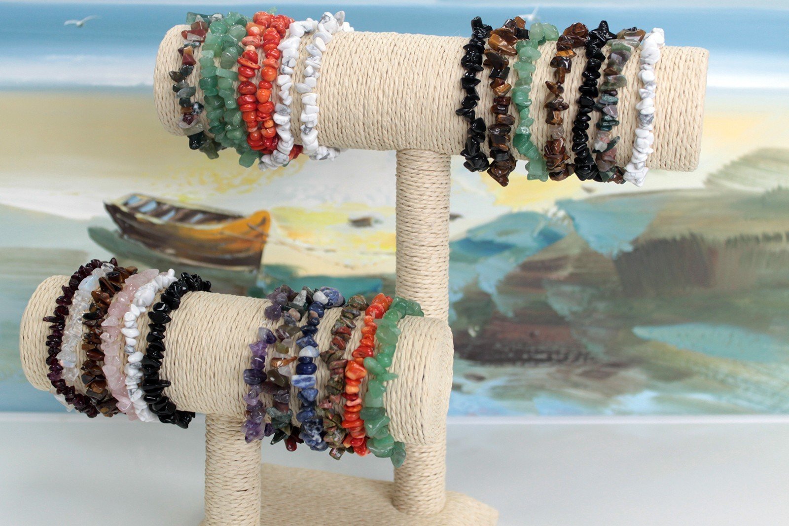 Edelsteinsplitter-Armband - Moosachat