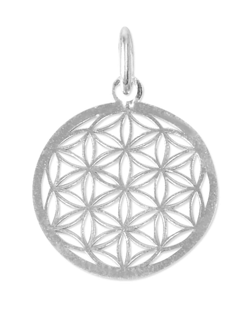 Blume des Lebens, Anhänger small ø 15 mm mit Öse,  925 Silber poliert