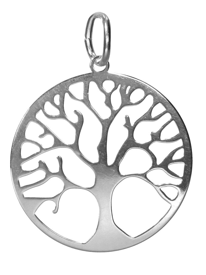 Baum des Lebens, Anhänger large ø 25 mm mit Öse, 925 Silber rhodiniert