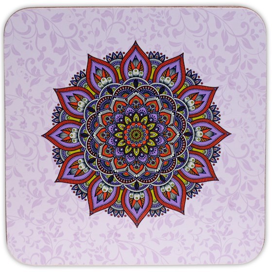 Mandala Untersetzer lila Set von 6 Stück