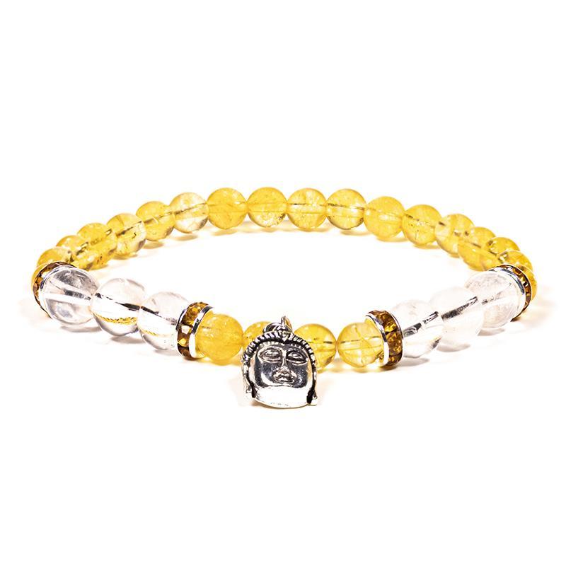 Armband Citrin/Bergkristall mit Buddha