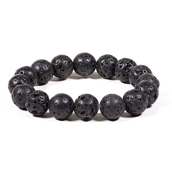 Armband Lavastein - elastisch 12 mm Kugeln