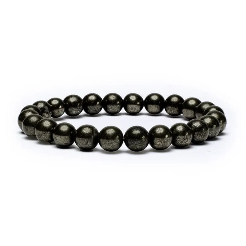 Armband Pyrit elastisch 8 mm Kugeln
