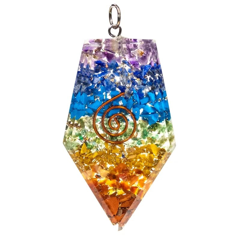 Orgonit Anhänger fünfeckig vielfarbig