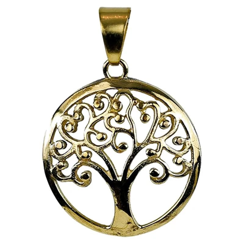 Anhänger Tree of Life Messing goldfarbig