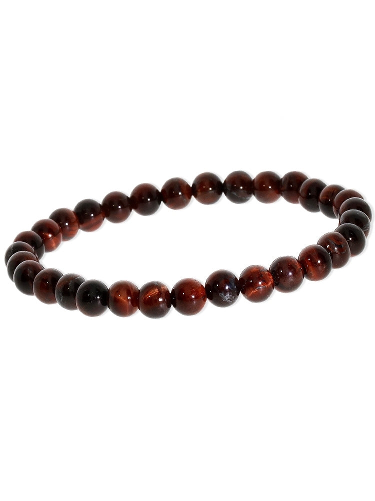 Tigerauge rot Edelsteinarmband - Kugel ø 6 mm - auf Elastikband Länge ca. 19 cm
