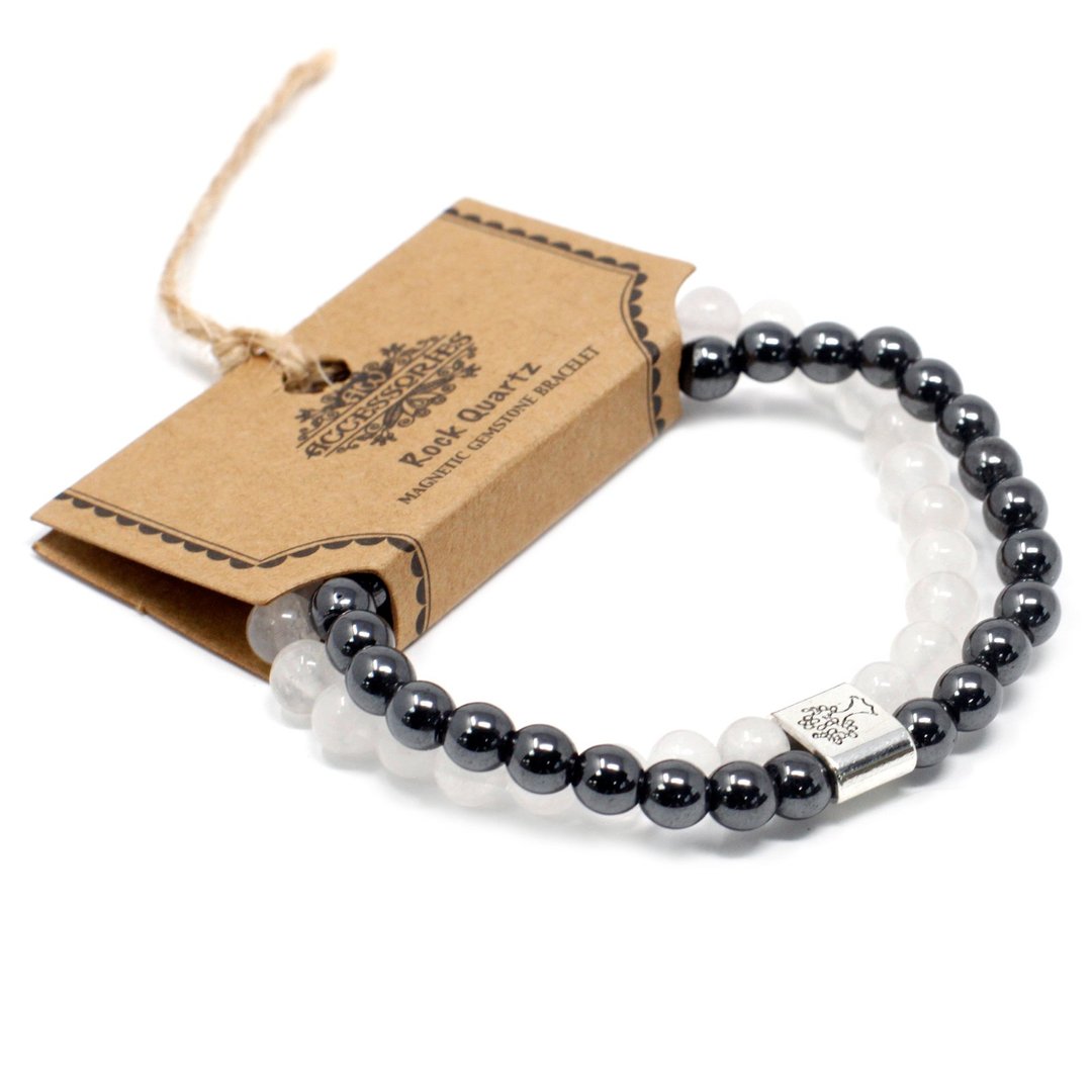 Magnetisches Edelsteinarmband - Rock Quartz (Bergkristall)