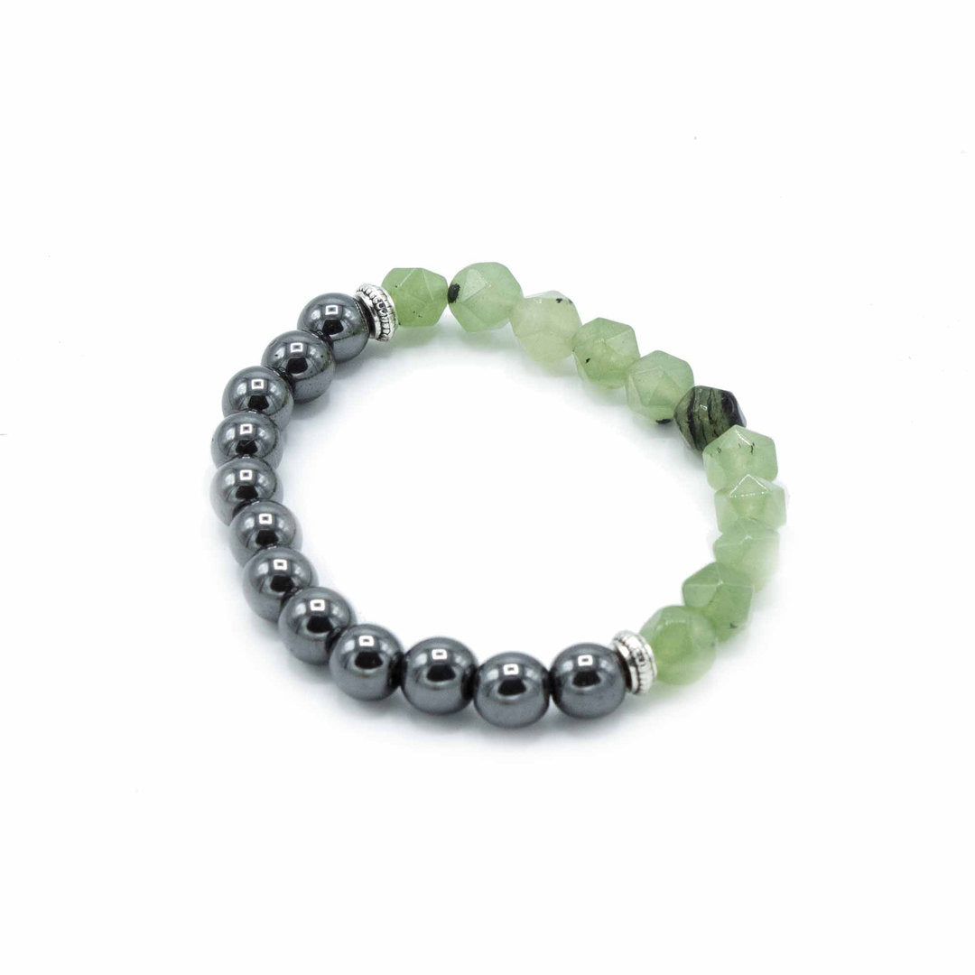 Facettiertes Edelstein-Armband- Magnetische Jade - 8 mm Kugeln