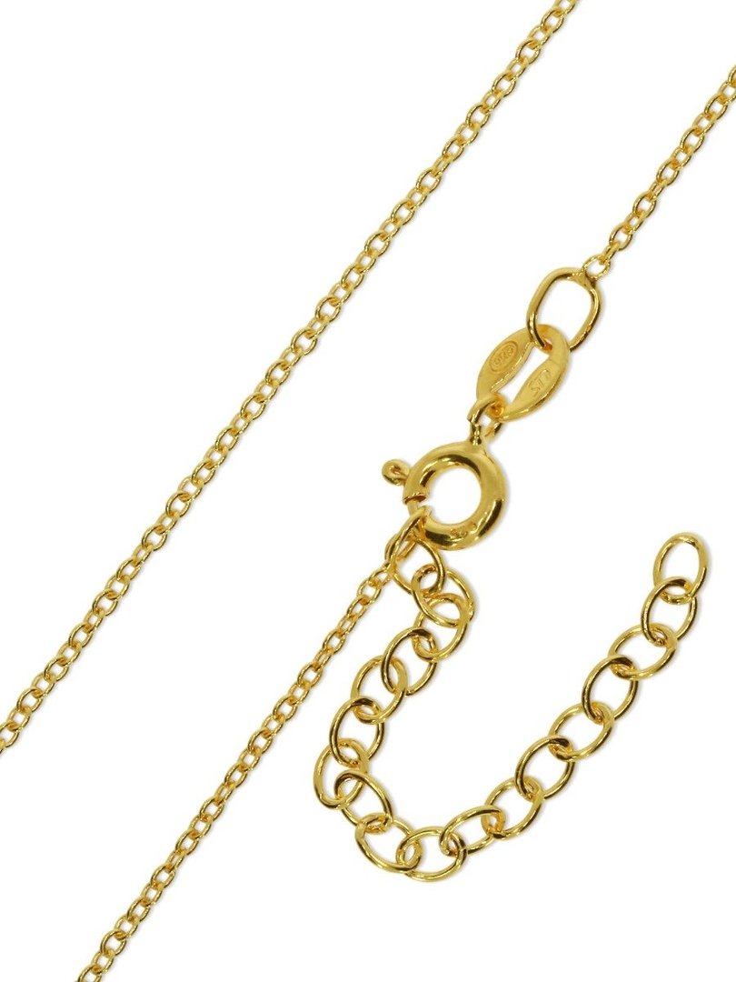 Ankerkette xxx-fein mit Verlängerungskette L 42+5 cm, 925 Silber vergoldet