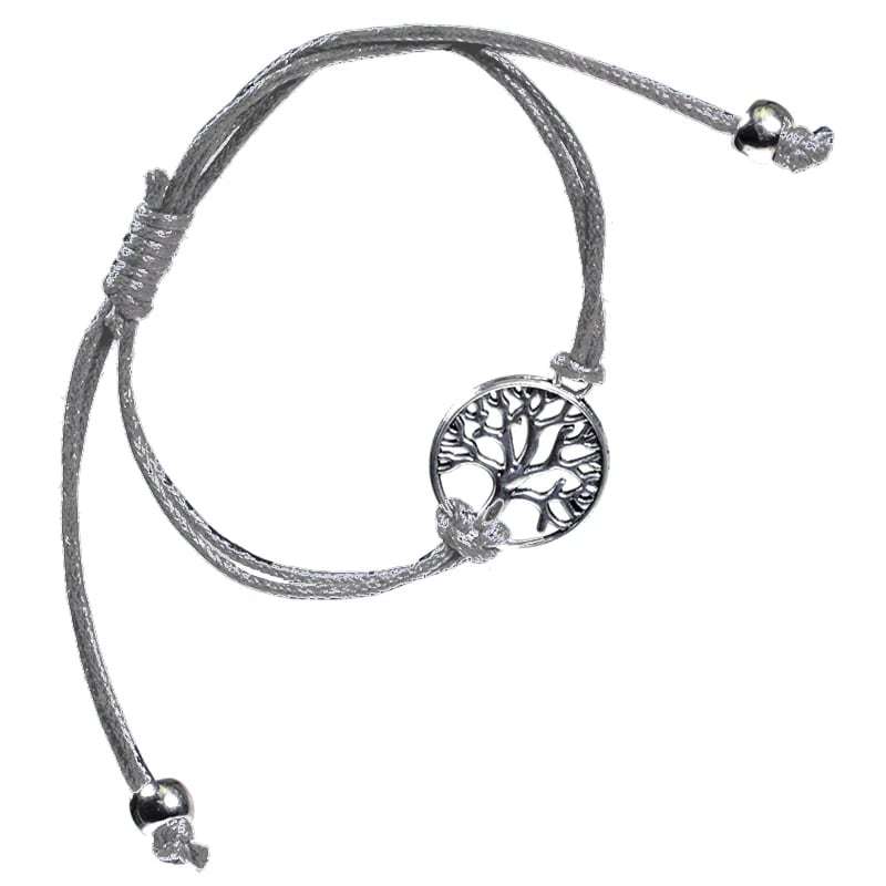 Armband Baum des Lebens anthrazit verstellbar