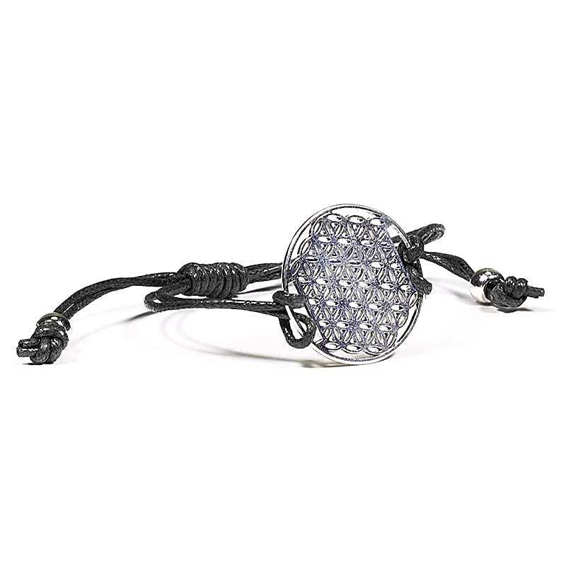 Armband Blume des Lebens schwarz verstellbar