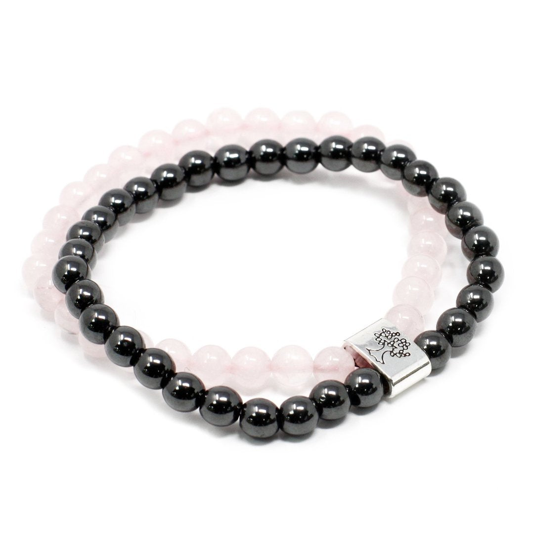 Magnetisches Edelsteinarmband - Rosenquarz