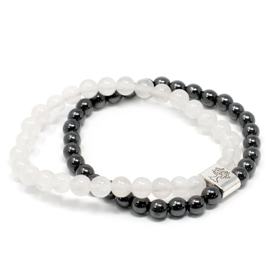 Magnetisches Edelsteinarmband - Rock Quartz (Bergkristall)