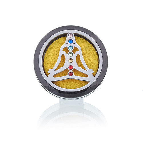 Auto Lufterfrischerset - Zinn Yoga Chakra - 30mm