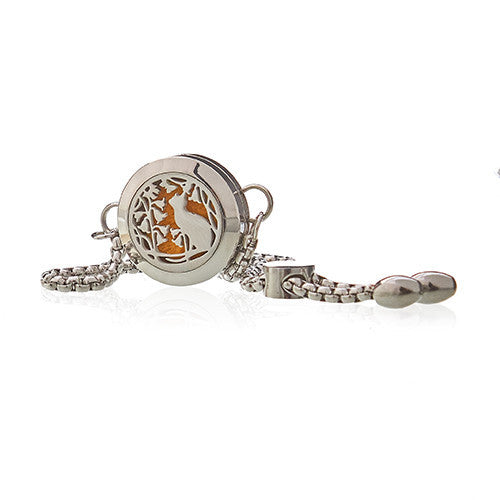 Aroma Diffusor Handgelenk Kette - Katze und Blumen - 20mm