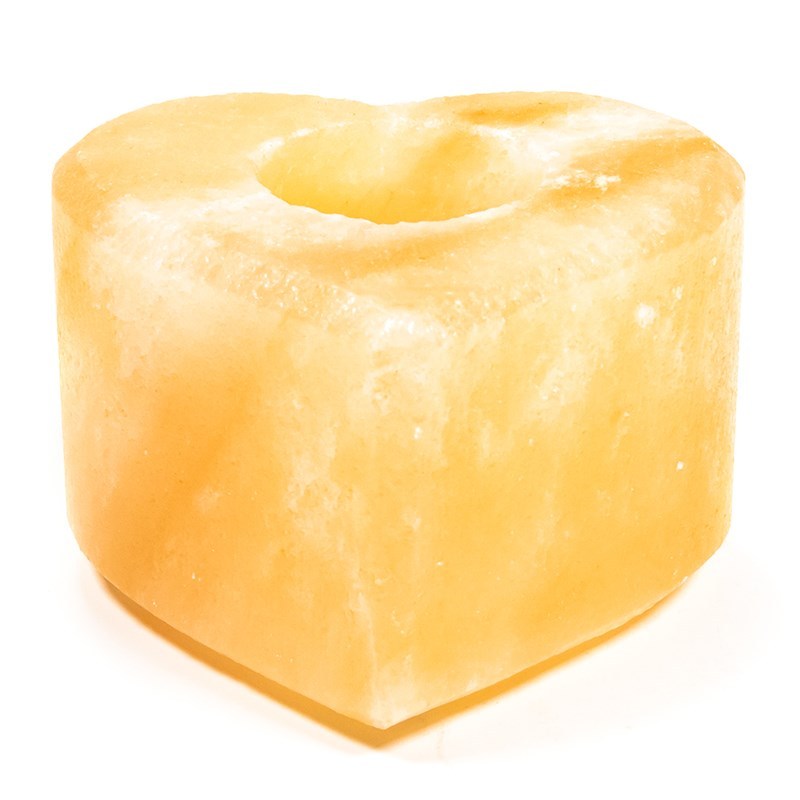 Salzkristall-Teelichhalter Herz