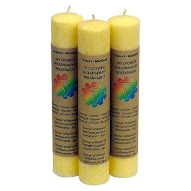 Duftkerze 3. Chakra Gelb 20x3,7 cm