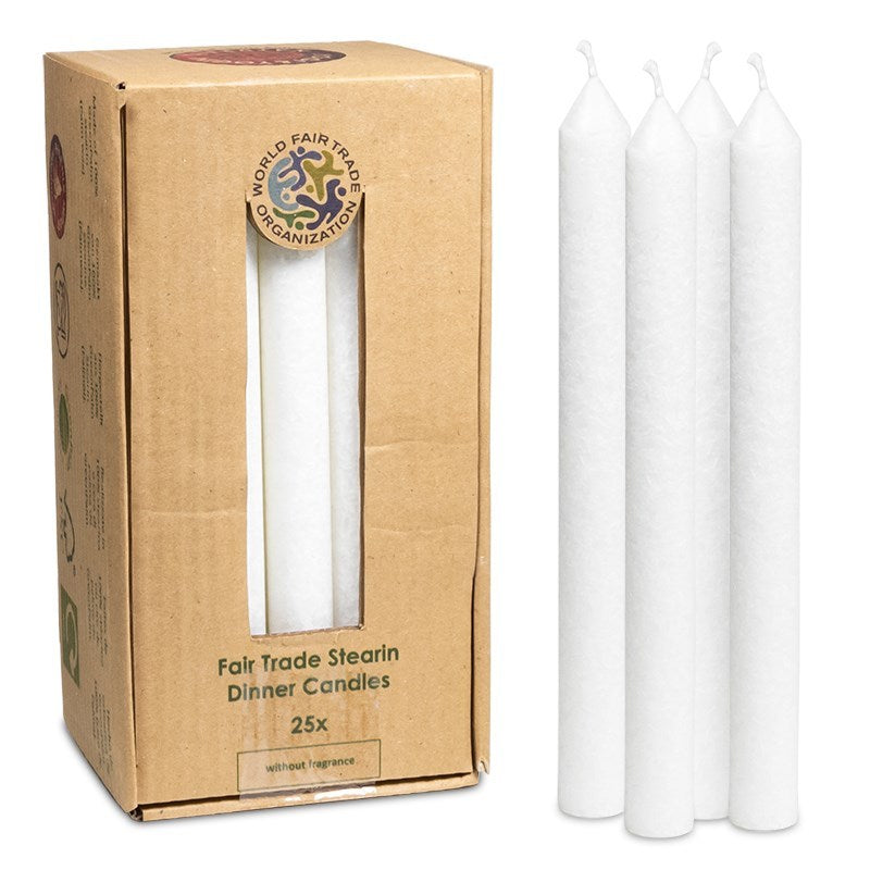 Dinnerkerzen weiß Stearin unparfümiert Einzelverkauf