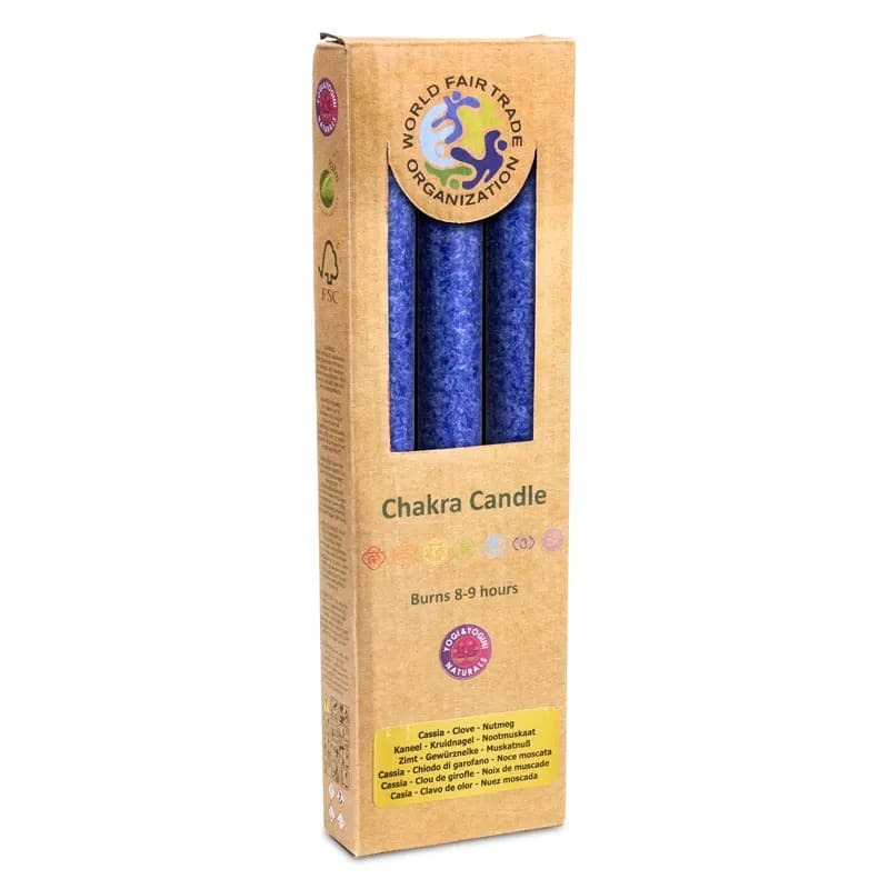 Dinner Duftkerze - 6. Chakra Ajña (indigo) - dünn - 3 Stück 21x2.2 cm