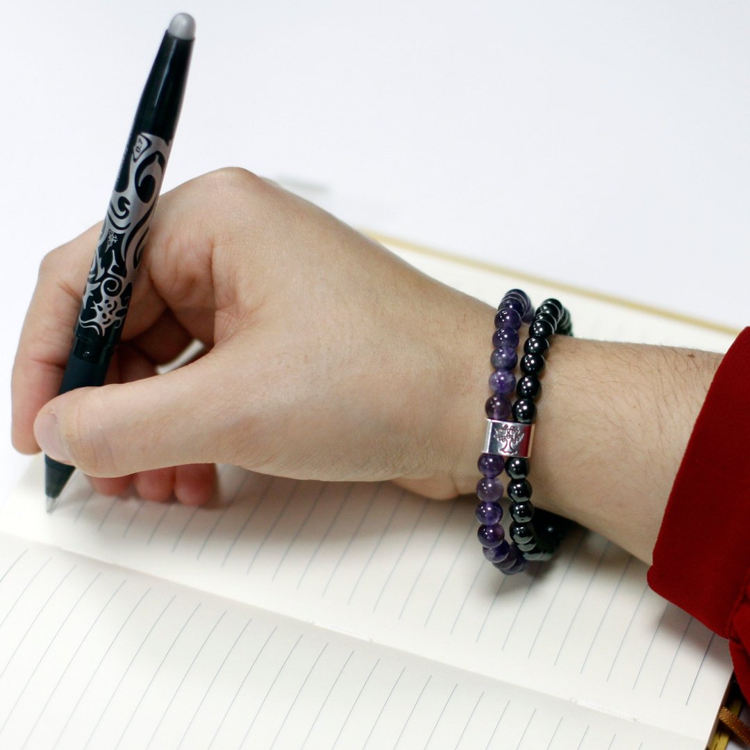 Magnetisches Edelsteinarmband - Amethyst