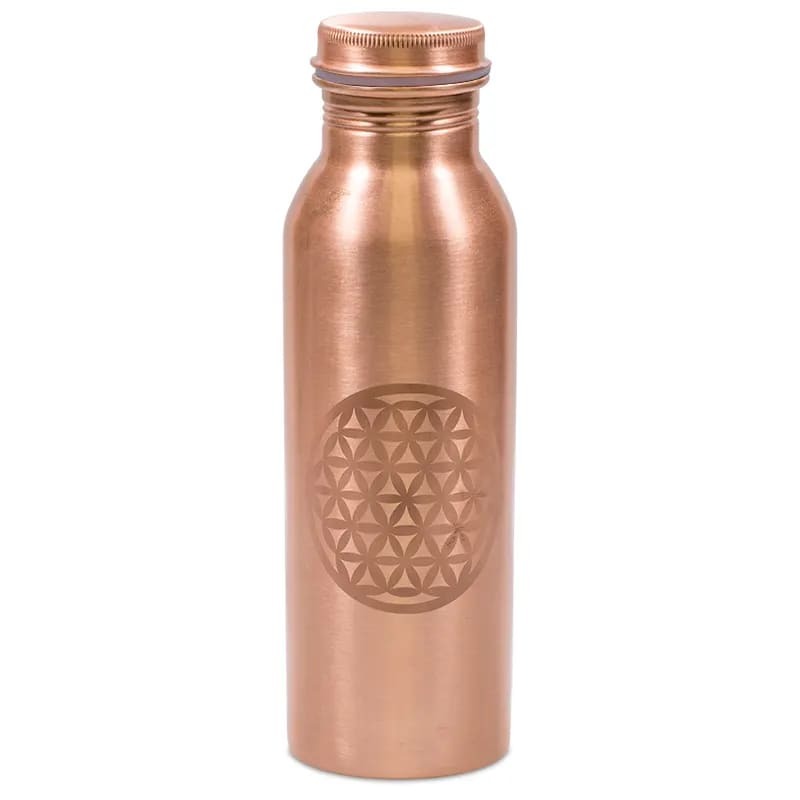 Kupferflasche Blume des Lebens geätzt