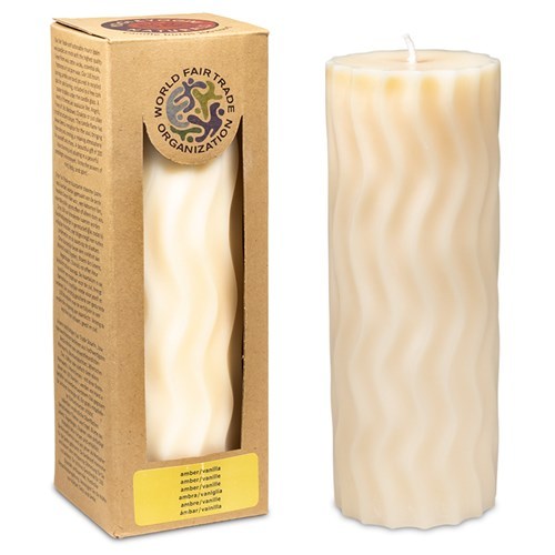 Duftkerze elfenbeinfarbige Wellen