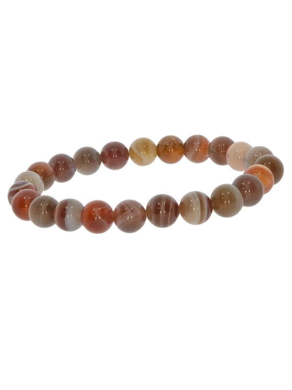 Achat - Botswana Edelsteinarmband - Kugel ø 8 mm - auf Elastikband Länge ca. 19 cm