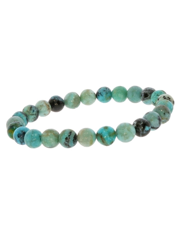 Andenopal blau Edelsteinarmband - Kugel ø 8 mm - auf Elastikband Länge ca. 19 cm