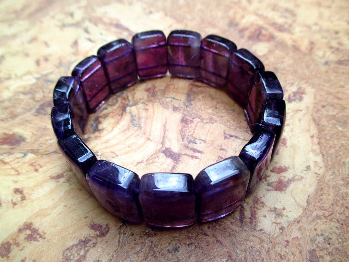 Armband "Rectangle" - Amethyst "Transparent" (Extra Qualität)