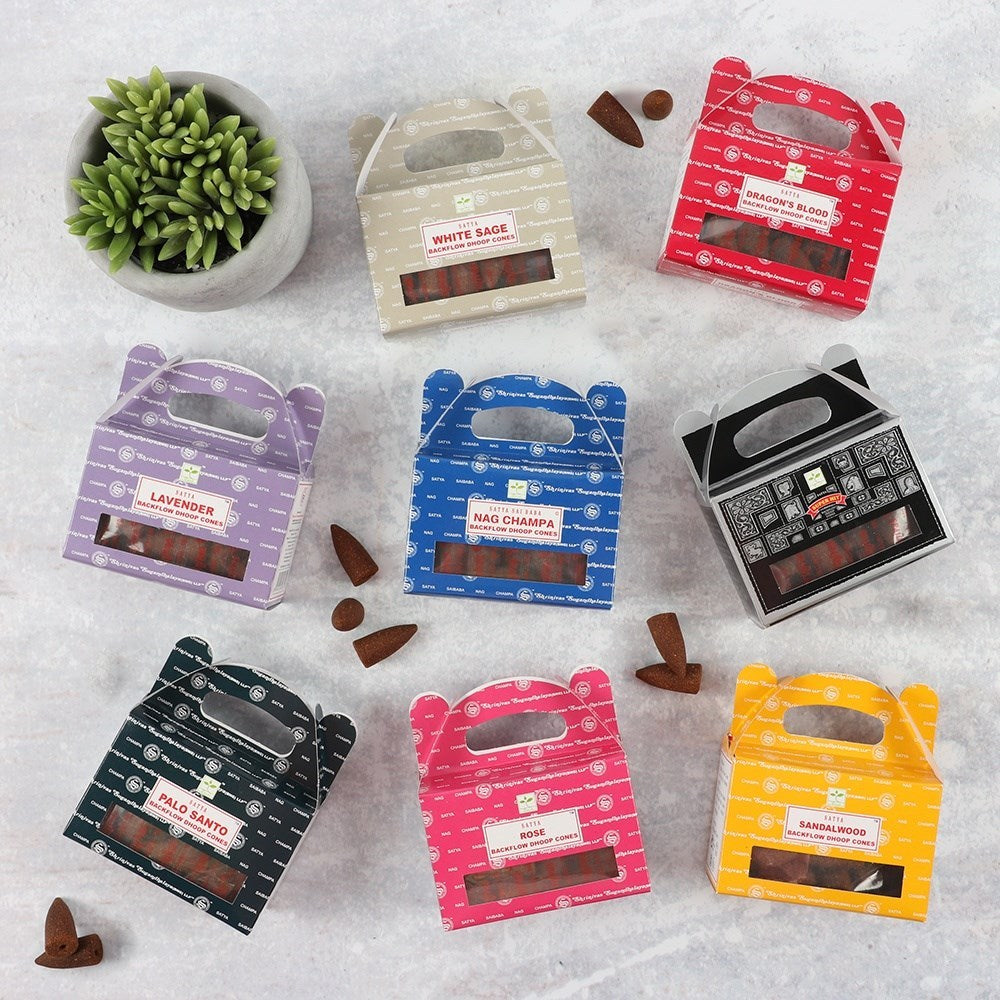 Satya Nag Champa Backflow Dhoop Cones - Rückfluss Räucherkegel 24 St.