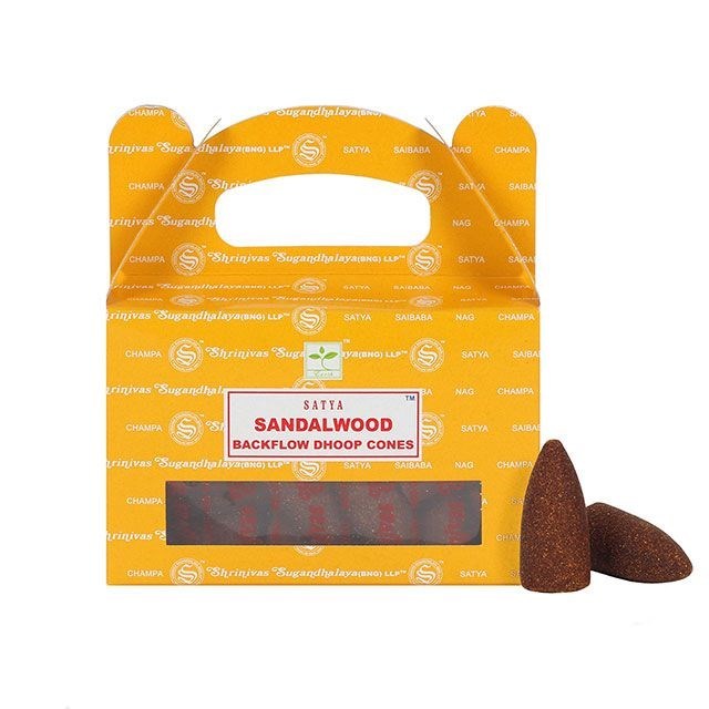 Satya Sandalwood (Sandelholz) Backflow Dhoop Cones - Rückfluss-Räucherkegel 24 St.