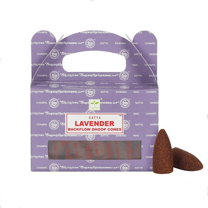 Satya Lavender (Lavendel) Backflow Dhoop Cones - Rückfluss Räucherkegel 24 St.