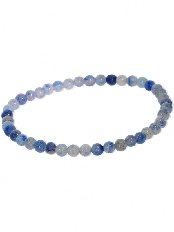 Blauquarz Edelsteinarmband - Kugel ø 4-5 mm - auf Elastikband Länge ca. 19 cm