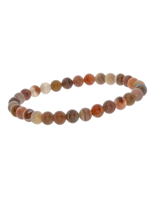 Botswana Achat Edelsteinarmband - Kugel ø 6 mm - auf Elastikband Länge ca. 19 cm