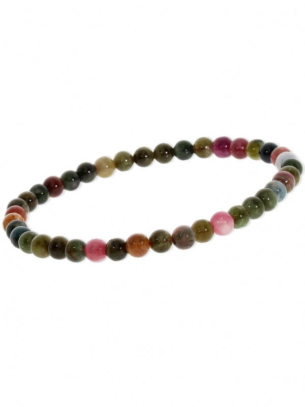 Bunter Turmalin Edelsteinarmband - Kugel ø 4-5 mm - auf Elastikband Länge ca. 19 cm