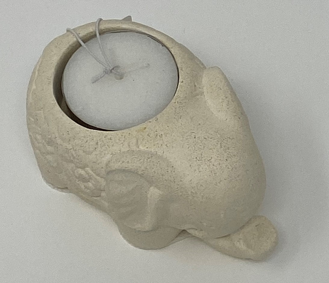 Teelichthalter "Elephant" Resin weiss 10x6x6cm