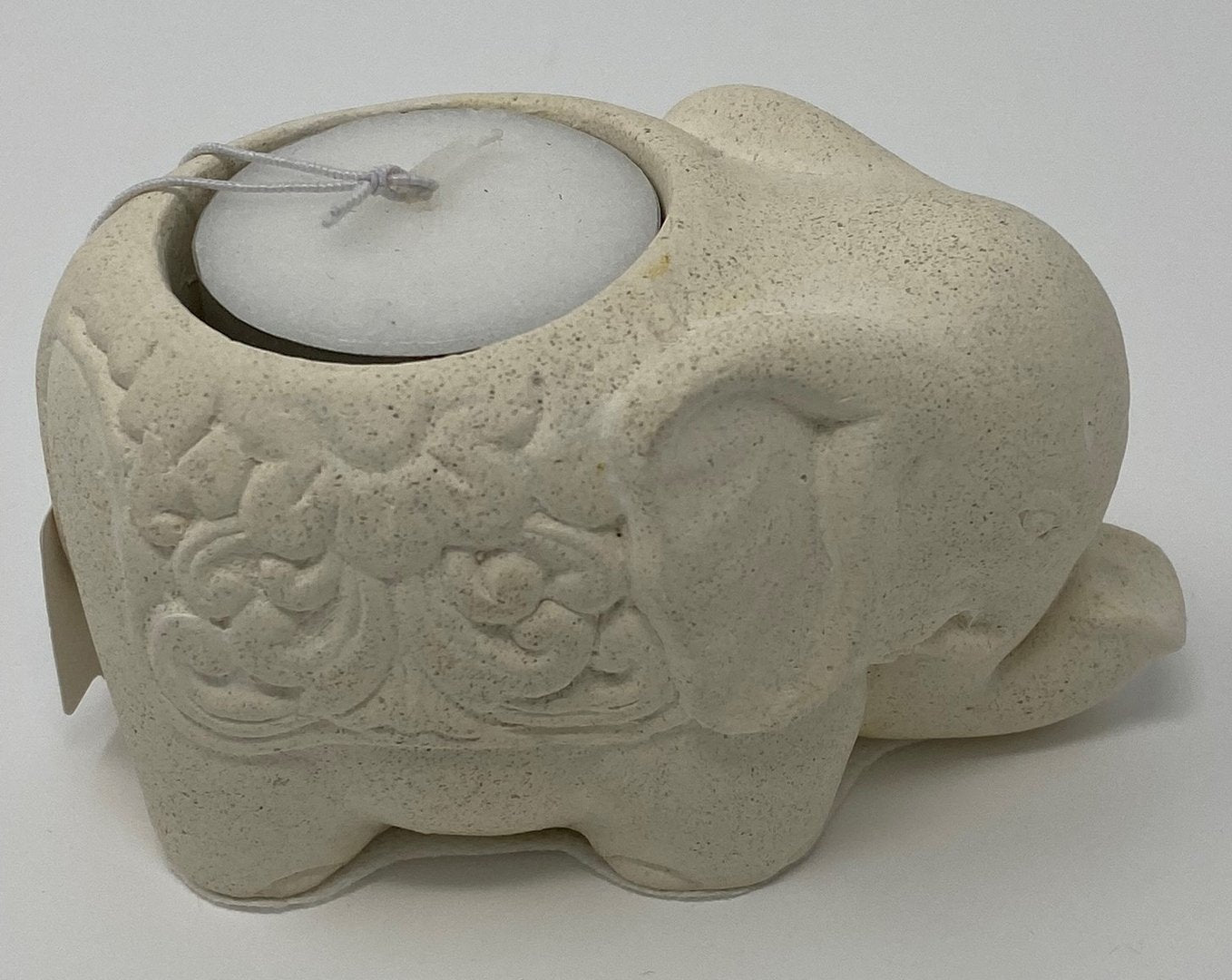 Teelichthalter "Elephant" Resin weiss 10x6x6cm
